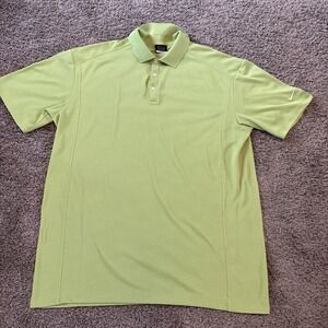 Nike Polo Shirt Mens 2XL XXL Neon Green Dri-FIT‎ Golf Performance Swoosh